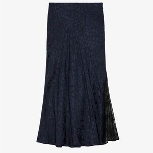 Zadig & Voltaire Leopard Lace Silk Skirt